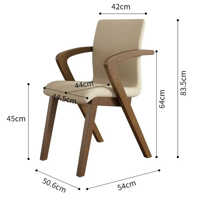 ChandelierDecor-Walnut Armrest Dining Chairs – Dining Room