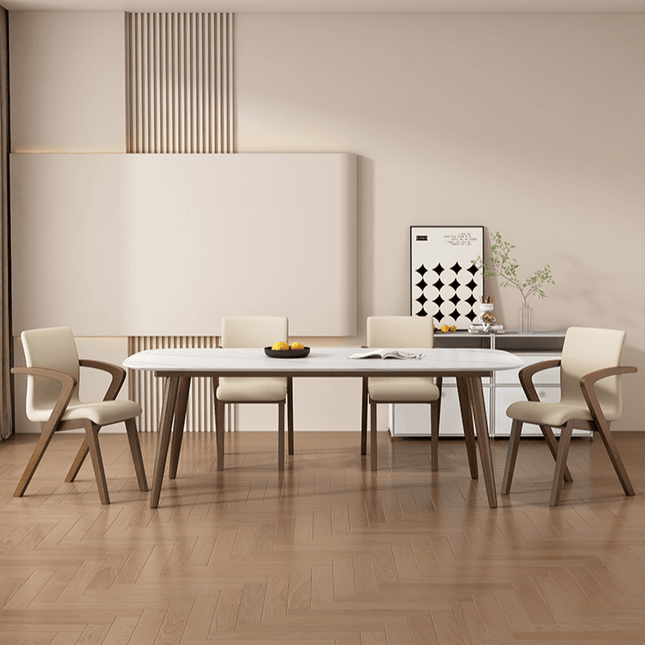 ChandelierDecor - Walnut Armrest Dining Chairs – Dining Room