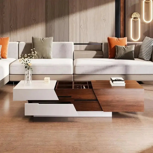 ChandelierDecor - Walnut Coffee Table – Extendable, Storage