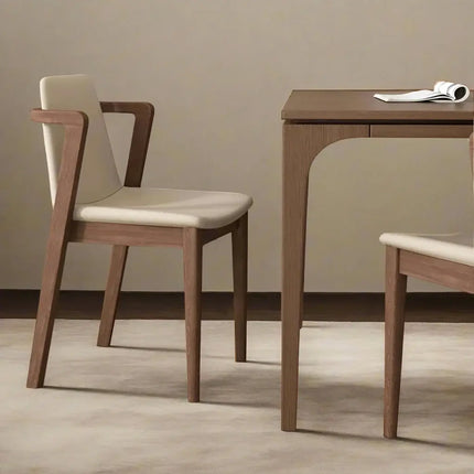 Walnut Wood Low Arch Dining Chairs – Light, Brown & Black Finishes