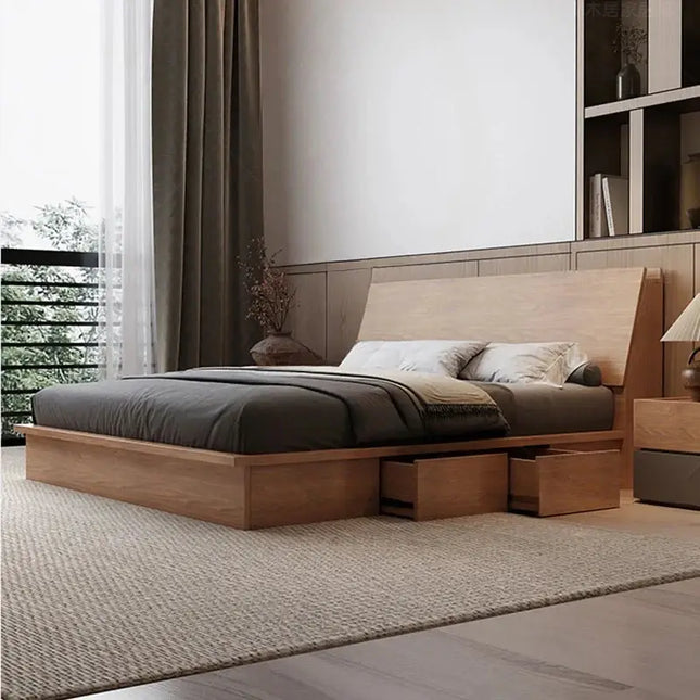 ChandelierDecor - Walnut Wood Bed Frame