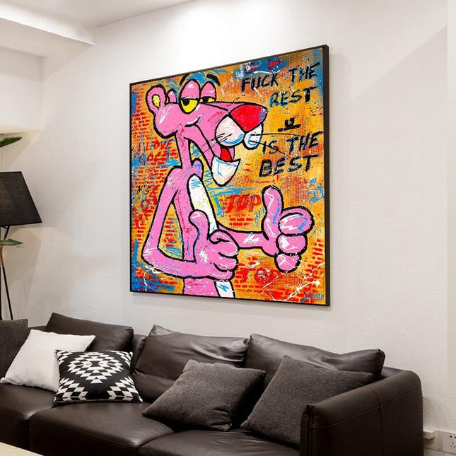 ChandelierDecor - Whimsical Pink Panther - Playful Wall Art