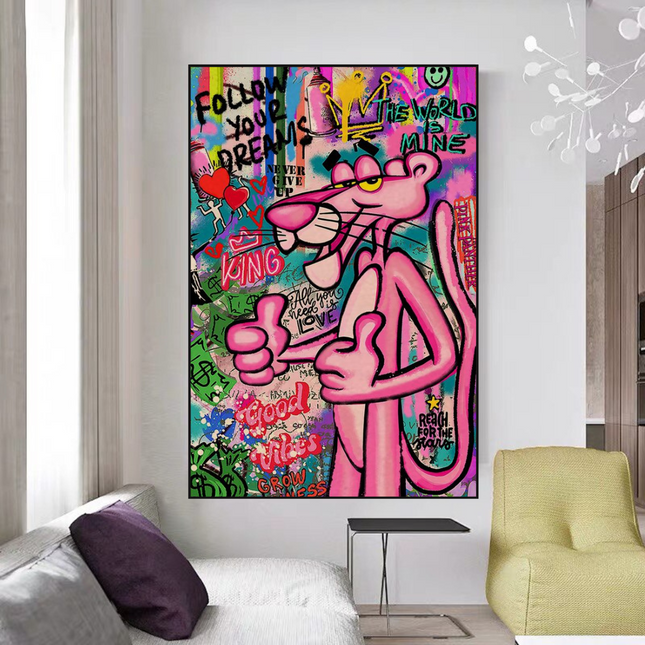 ChandelierDecor - Whimsical Pink Panther Poster - Stylish Art
