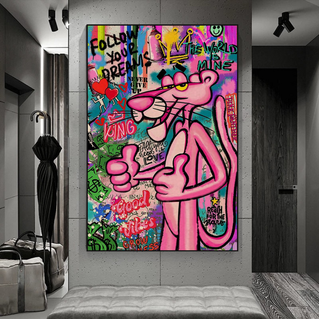 ChandelierDecor - Whimsical Pink Panther Poster - Stylish Art