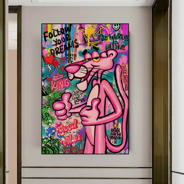ChandelierDecor - Whimsical Pink Panther Poster - Stylish Art