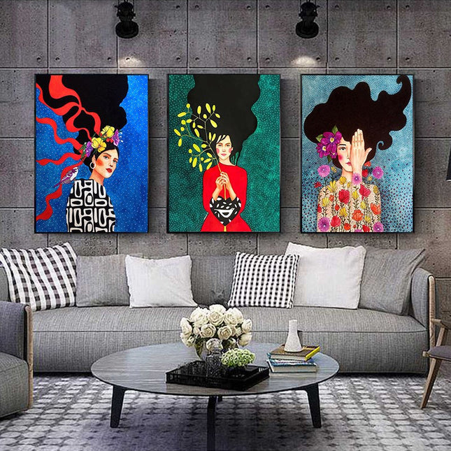 ChandelierDecor - Women Empowerment - Flower Women Canvas Wall Art