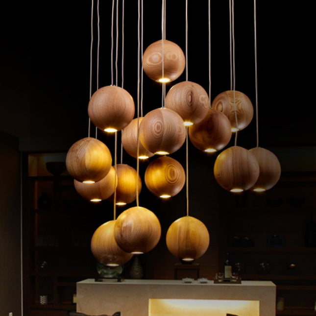 ChandelierDecor - Wooden Globe Pendant Light: Stylish Illumination