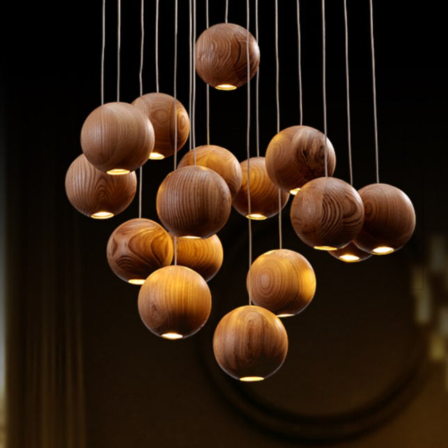 ChandelierDecor - Wooden Globe Pendant Light: Stylish Illumination