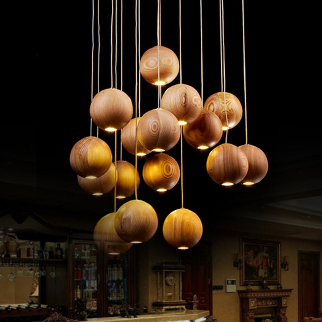 ChandelierDecor - Wooden Globe Pendant Light: Stylish Illumination