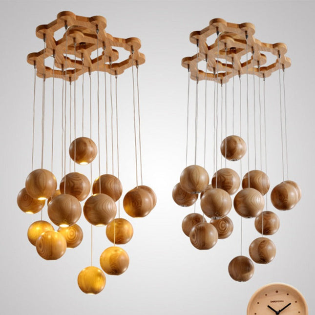 ChandelierDecor - Wooden Globe Pendant Light: Stylish Illumination