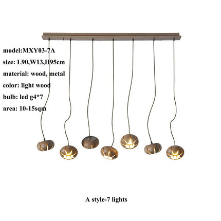 ChandelierDecor - Wooden LED Chandelier: Illuminate with Natural Charm