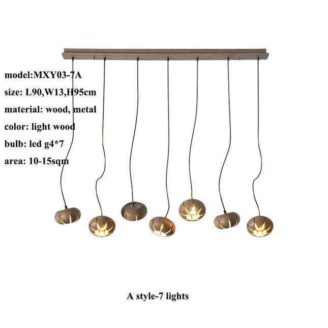 ChandelierDecor - Wooden LED Chandelier: Illuminate with Natural Charm