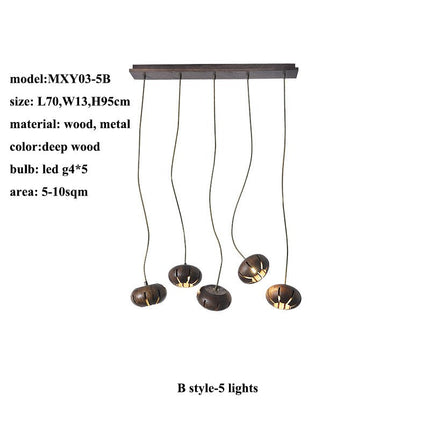 ChandelierDecor - Wooden LED Chandelier: Illuminate with Natural Charm