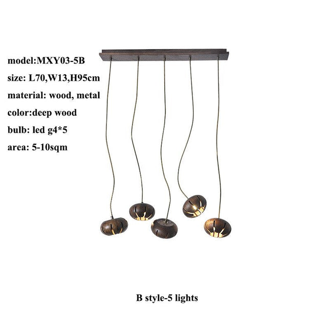 ChandelierDecor - Wooden LED Chandelier: Illuminate with Natural Charm