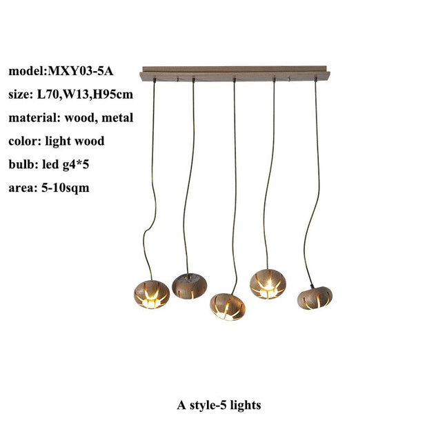 ChandelierDecor - Wooden LED Chandelier: Illuminate with Natural Charm