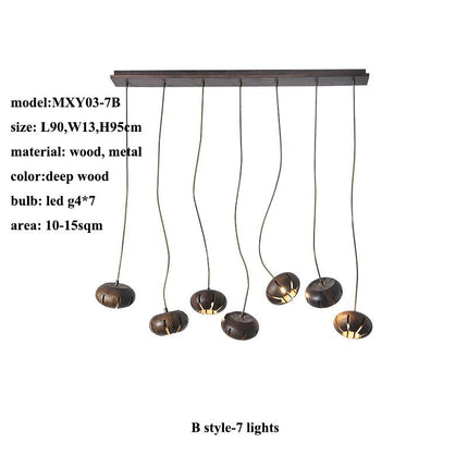 ChandelierDecor - Wooden LED Chandelier: Illuminate with Natural Charm