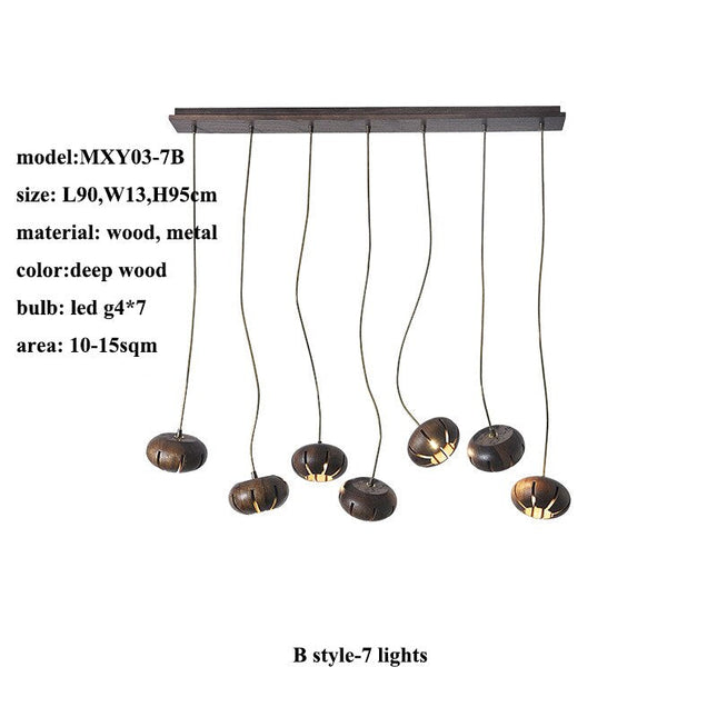 ChandelierDecor - Wooden LED Chandelier: Illuminate with Natural Charm