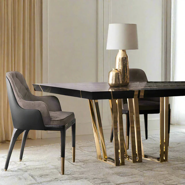 ChandelierDecor - Mejam Luxury Bronze Marble Dining Table