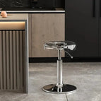 Transparent / Seat 34cm - Adjustable 45-55cm / Silver