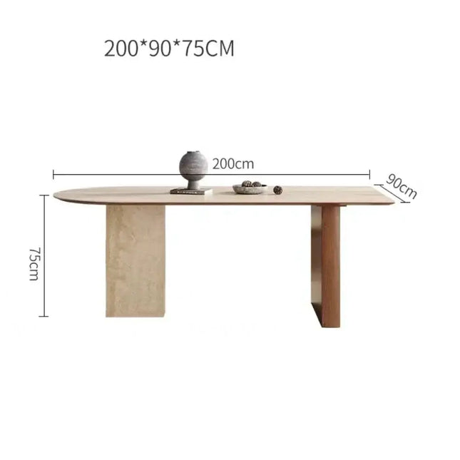 Arch Rock Slab Dining Table Set – Modern Elegance with Timeless Durability-Dining Tables