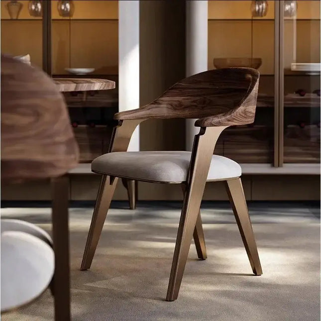 Black Walnut Solid Wood Dining Chair-Dining Chairs