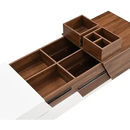 Dark Walnut Coffee Table Extendable with Storage-Coffee Table