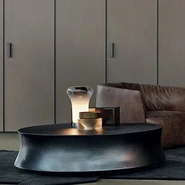 Designer Resin Fiber Wood Electroplated Coffee Table-Coffee Table