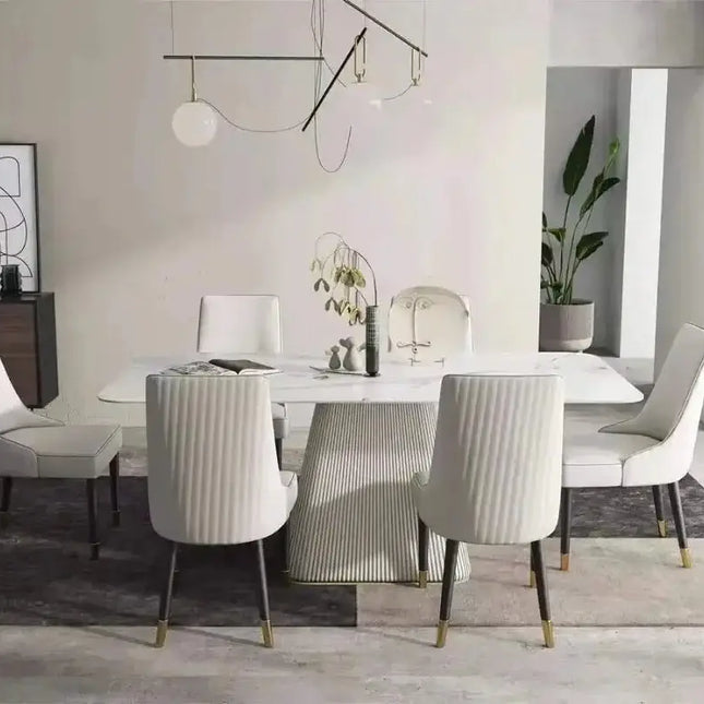 French Cream Gloss Dining Table Set – Sophisticated Elegance-Dining Tables