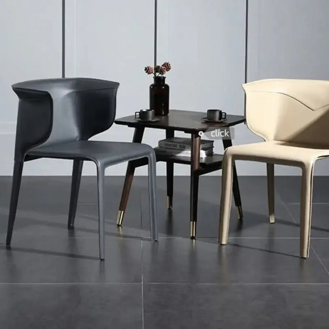 Italian Saddle Leather Luxury Dining Chair-Dining Chairs