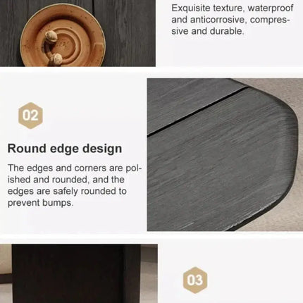 Mid Century Black Smoked Oak Wood-Coffee Table