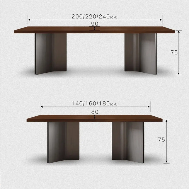 Retro Solid Wood Antique Walnut Dining Table Set – Timeless Craftsmanship-Dining Tables