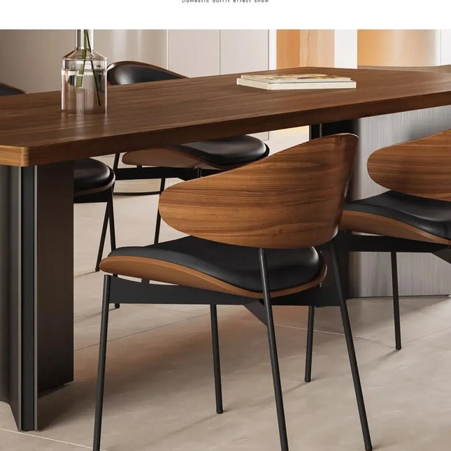 Retro Solid Wood Antique Walnut Dining Table Set – Timeless Craftsmanship-Dining Tables