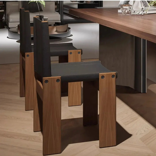 Retro Solid Wood Antique Walnut Dining Table Set – Timeless Craftsmanship-Dining Tables