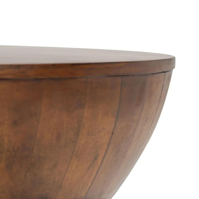 Rustic Solid Wood Round Coffee Table-Coffee Table