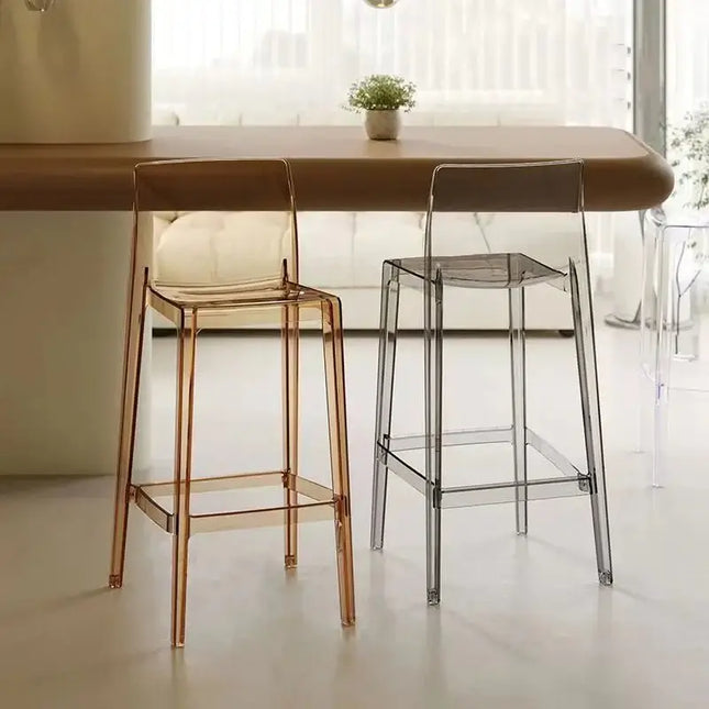 Transparent Acrylic High Bar Stool – Sleek Minimalism with Effortless Assembly-Bar Stools