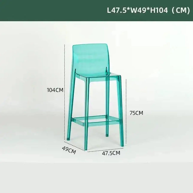 Transparent Acrylic High Bar Stool – Sleek Minimalism with Effortless Assembly-Bar Stools