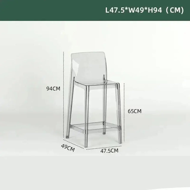 Transparent Acrylic High Bar Stool – Sleek Minimalism with Effortless Assembly-Bar Stools