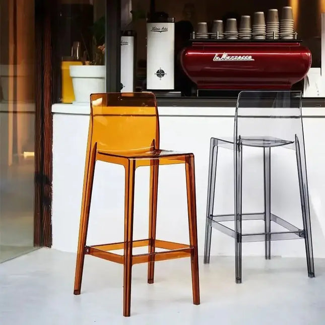 Transparent Acrylic High Bar Stool – Sleek Minimalism with Effortless Assembly-Bar Stools