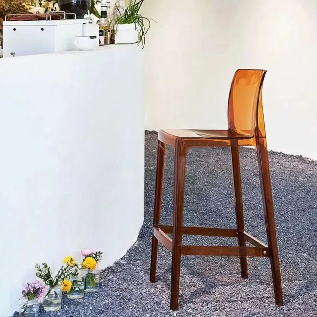 Transparent Acrylic High Bar Stool – Sleek Minimalism with Effortless Assembly-Bar Stools