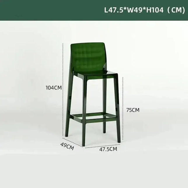 Transparent Acrylic High Bar Stool – Sleek Minimalism with Effortless Assembly-Bar Stools