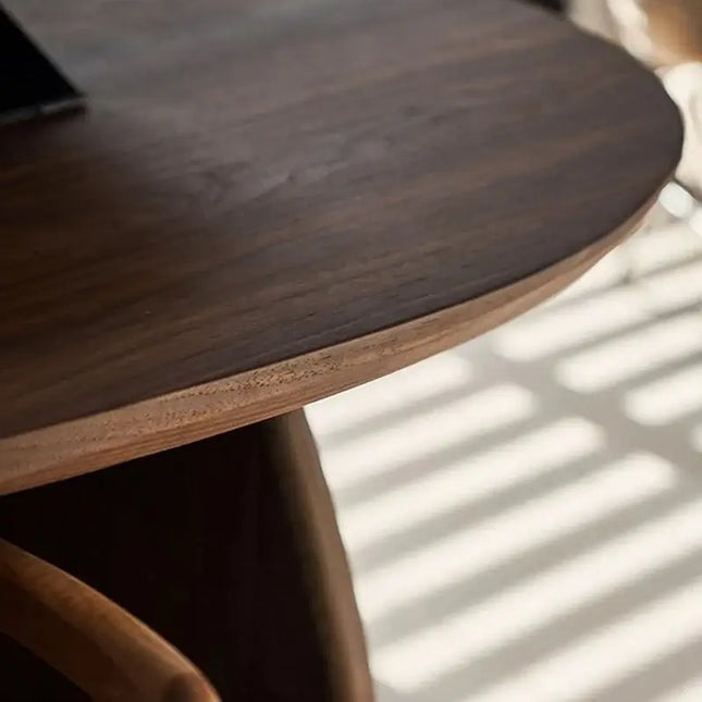 Trimmed Minimalistic Wood Irregular Luxury Dining Table – Natural Elegance-Dining Tables