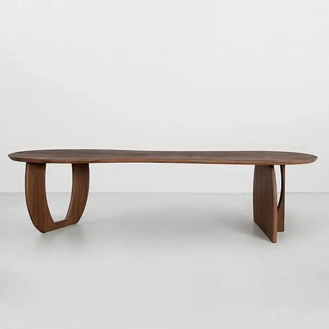 Trimmed Minimalistic Wood Irregular Luxury Dining Table – Natural Elegance-Dining Tables