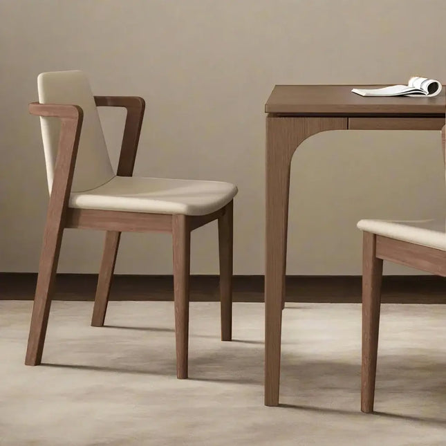 Walnut Wood Low Arch Dining Chairs – Light, Brown & Black Finishes