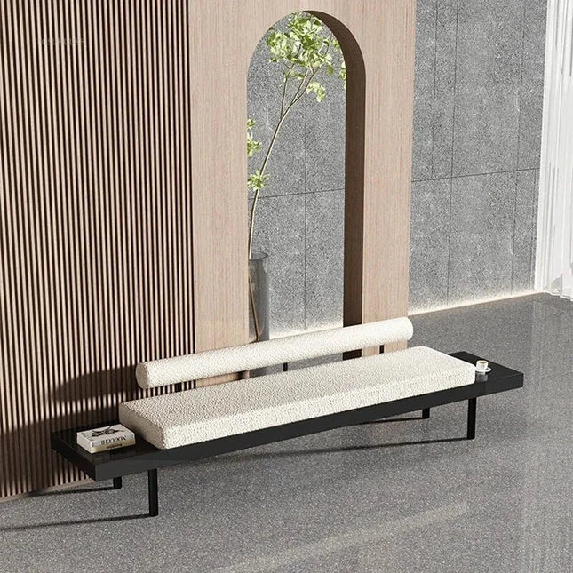 Wooden Shoe Bench – Extra Long Upholstered Entryway Stool-Benches