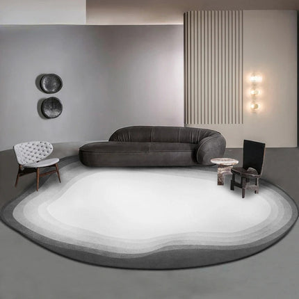 ChandelierDecor - Italian Designer Oval Linear Rug: A Statement of Luxury and Style