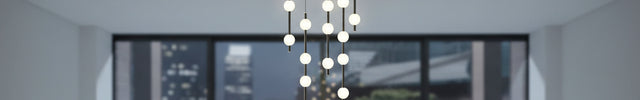 ChandelierDecor - Minimalist Pole Globes Pendant Staircase Chandelier