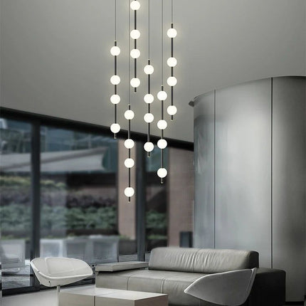 ChandelierDecor - Minimalist Pole Globes Pendant Staircase Chandelier