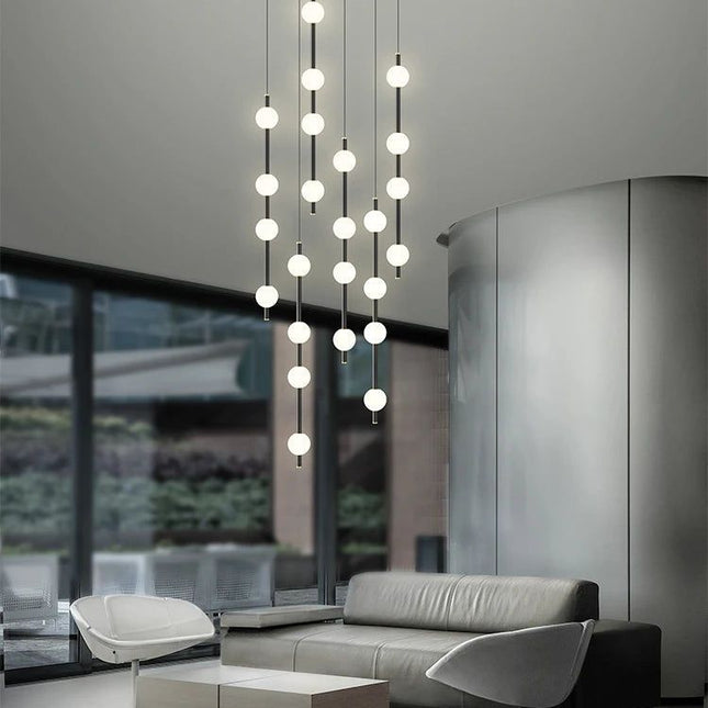 ChandelierDecor - Minimalist Pole Globes Pendant Staircase Chandelier