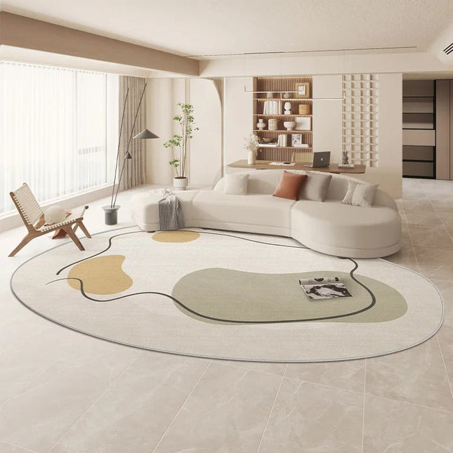 ChandelierDecor - Oval Matisse Crystal Velvet Abstract Greyish Linear Rug: Artistic Elegance