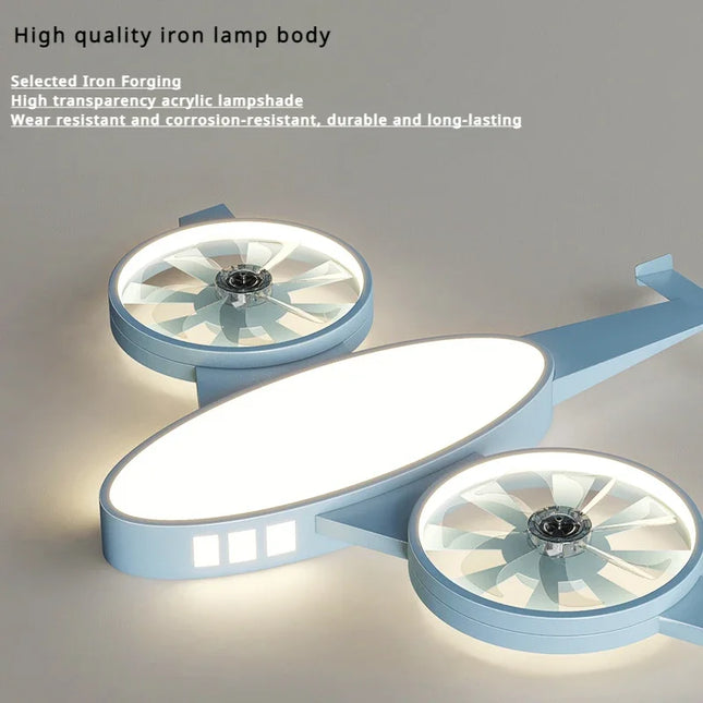 ChandelierDecor - Mounted Aeroplane Ceiling Light & Fan